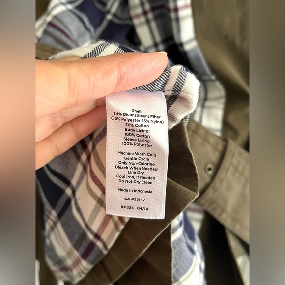 Talbots Olive Green Belted Field Chore Jacket Size Medium - Picture 3 of 6